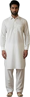 SOJANYA (Since 1958 Men's Soft & Comfortable Cotton Blend Solid Pathani Set-Perfect for Eid & Holi Celebrations