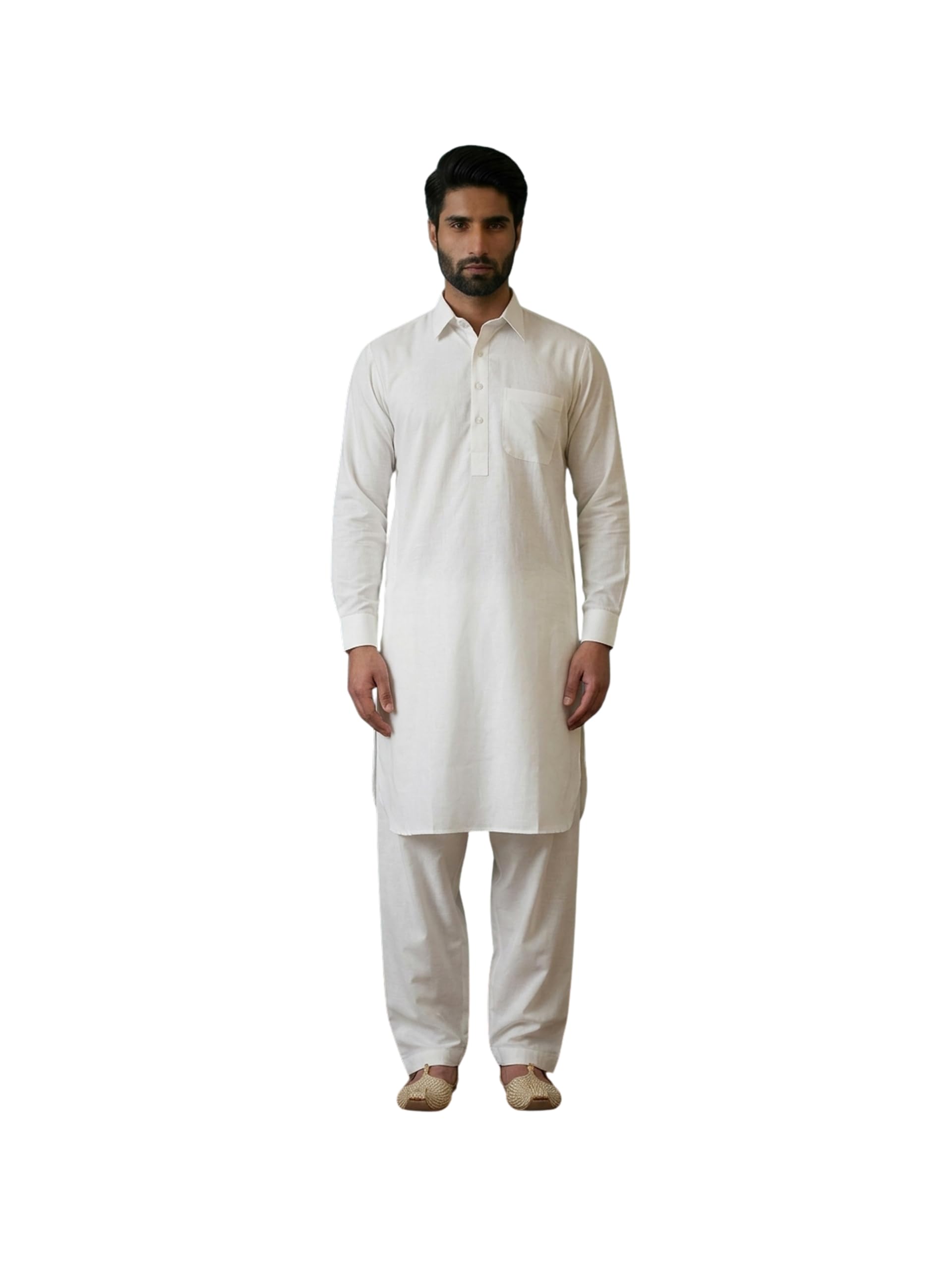 sojanya (Since 1958 Men's Soft & Comfortable Cotton Blend Solid Pathani Set-Perfect for Eid & Holi Celebrations-picture-32