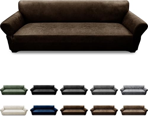 Miniatura 73 de Fundas para sillón con cojines en forma de T de 2 piezas, apariencia de cuero, funda para sofá, funda para silla, protector elástico para muebles,