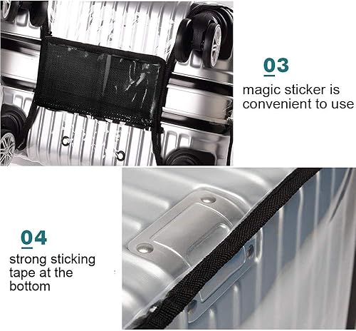 Miniatura 3 de Fundas protectoras de equipaje de PVC de 20242830 pulgadas para aprobadas por la TSA, 3 piezas, protector transparente para maleta, juego de funda
