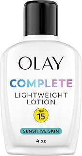 Olay Complete All Day Moisturizer with SPF 15 Sunscreen for Sensitive Skin, 4 fl oz - Fragrance-Free, Non-Greasy, No White Cast