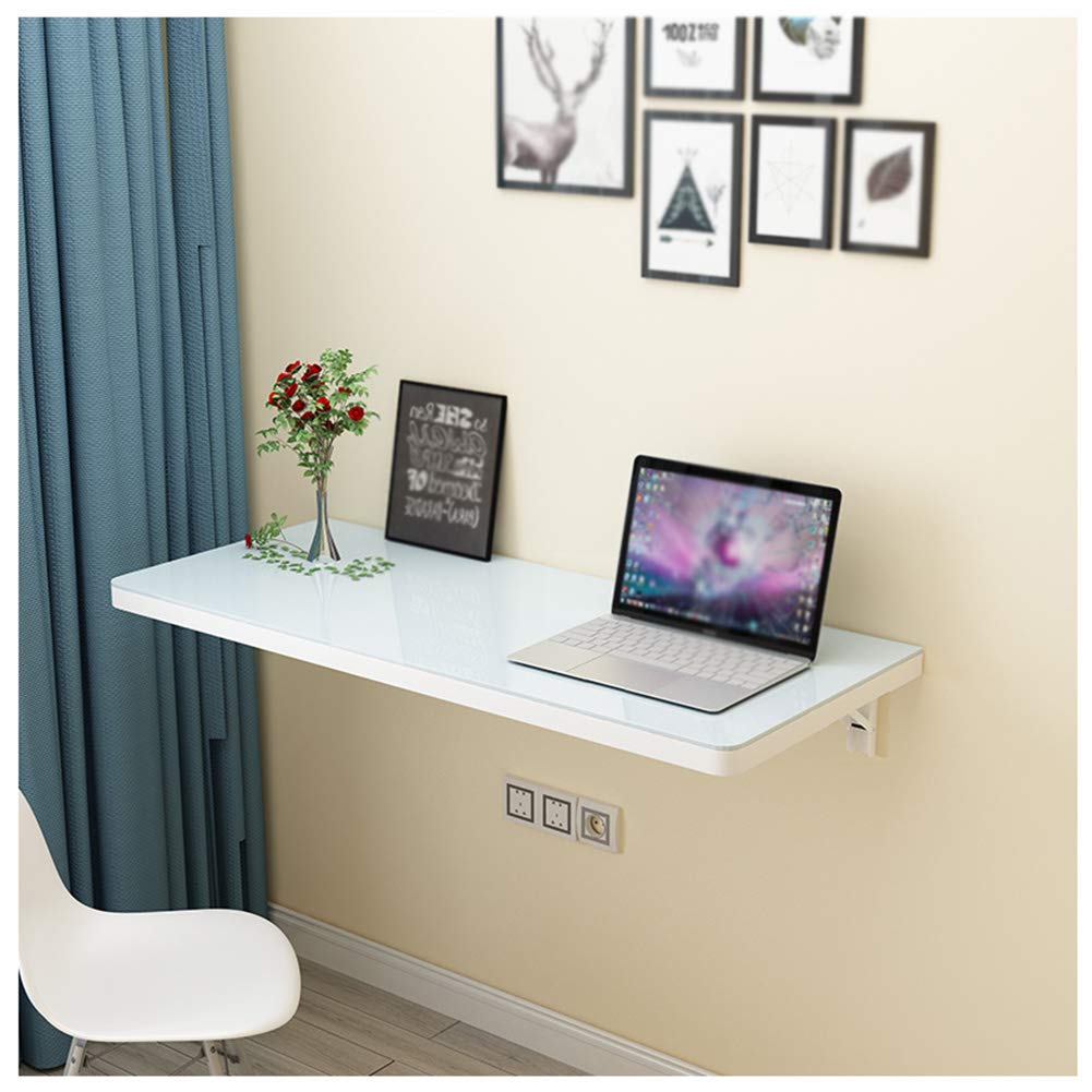Table d'ordinateur pliante avec plateau en verre trempé ultra-résistant