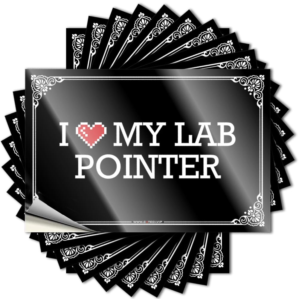 I Love My Lab Pointer Bottle Funky - Custom Quote Self Adhesive Sticker(8X12CM)