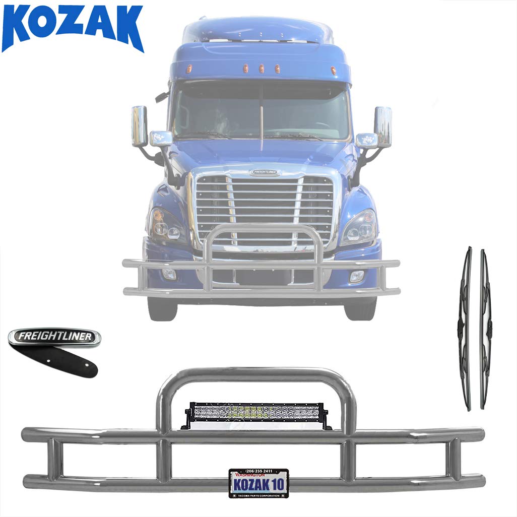 KOZAK Front Bumper Grill Deer Brush Moose Guard Round 22" LED Bar