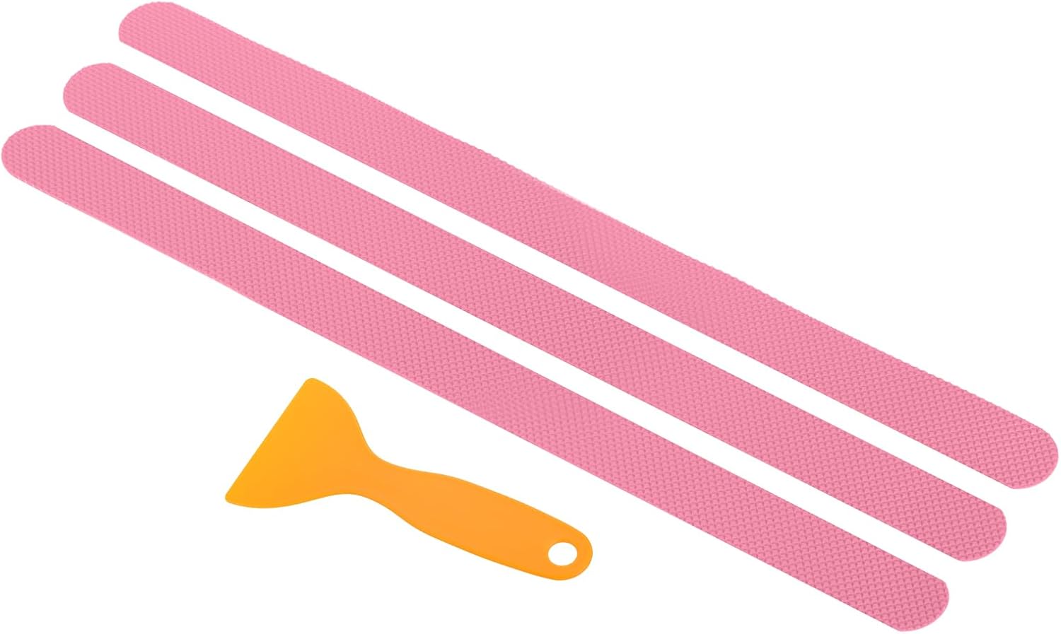 PATIKIL Non Slip Bathtub Stickers 15 x 0.8 Inch, 6 Pack Safety Shower Treads Adhesive Decal Square with Scraper for Stairs Tub Shower, Pink