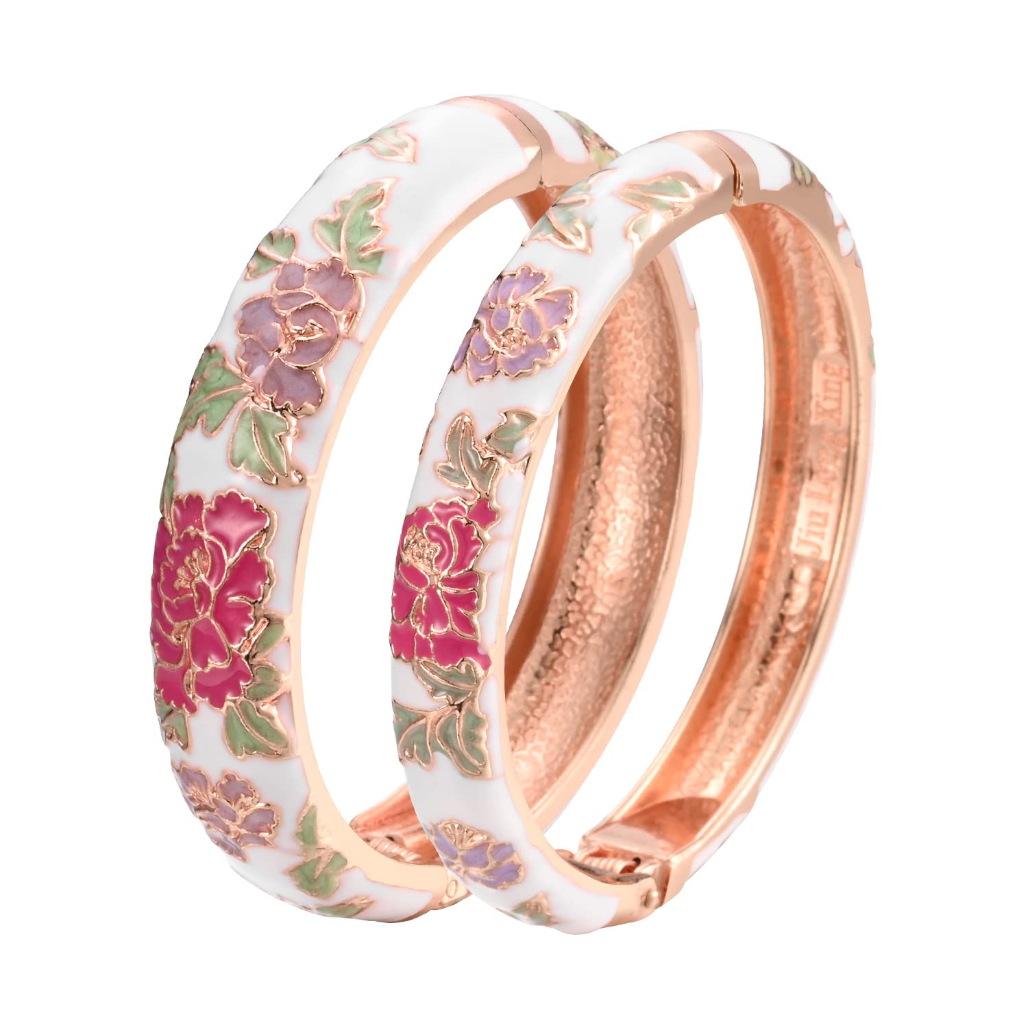 UJOY Enamel Gold Plated Cubic Zirconia Bangles for Women & Girls (Set of 2) (Blue) (B082FMT47K) Amazon Price History, Amazon Price Tracker