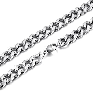Braccialetti Uomo, Semplice Catena Cubana Acciaio Inossidabile Braccialetto da Uomo