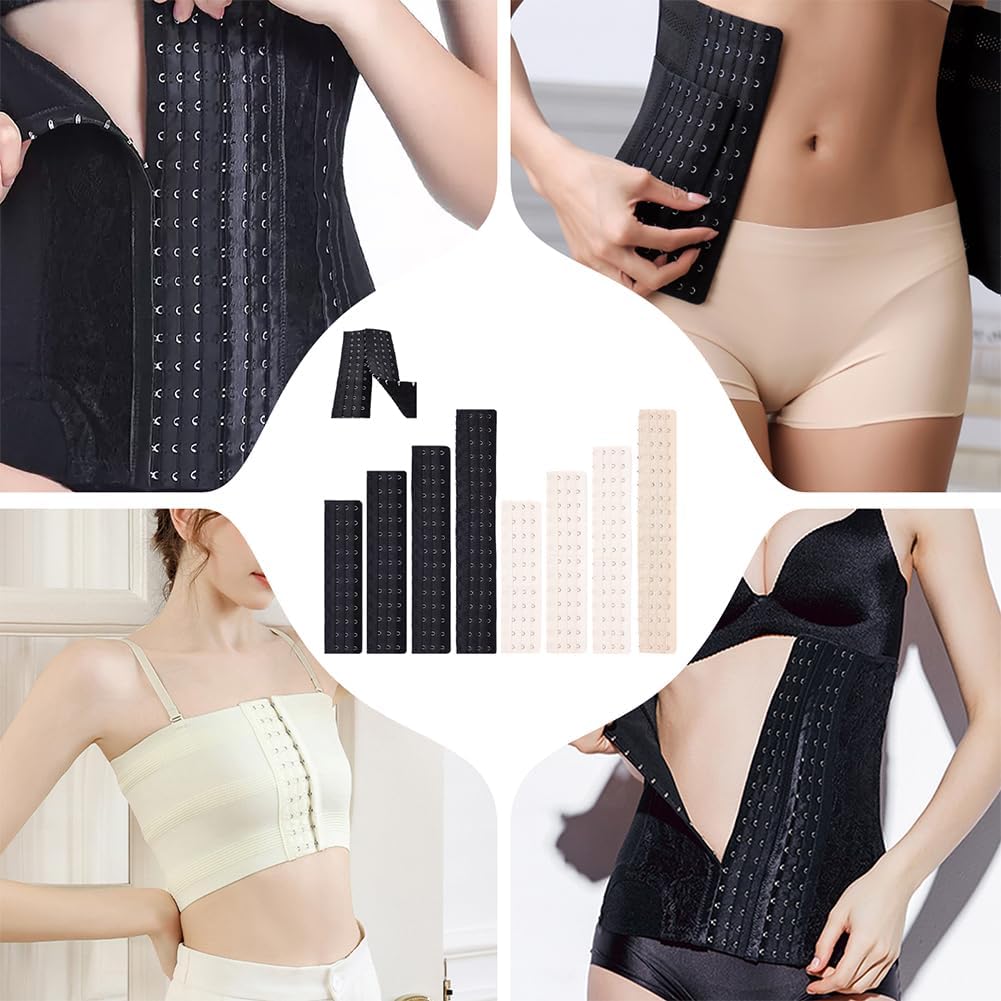 BENECREAT 8 Style Corset Bra Extender Hook 11/13/15/18 Hooks Black & Navajo Faja Extender White Women's Longline Corset Bra Extender for Bustiers Shapewear Waist Trainer