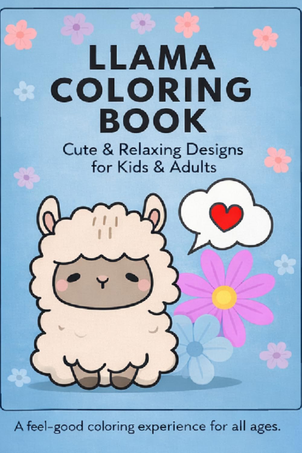 Llama coloring book: Cute & Relaxing Designs for Kids & Adults