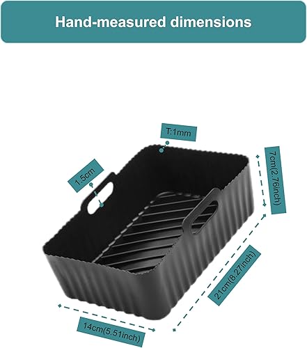 Miniatura 2 de Szyeequoo Forros de silicona para freidora de aire, paquete de 2 forros de silicona reutilizables para Ninja Foodi DZ201 DZ401 DZ550, COSORI,