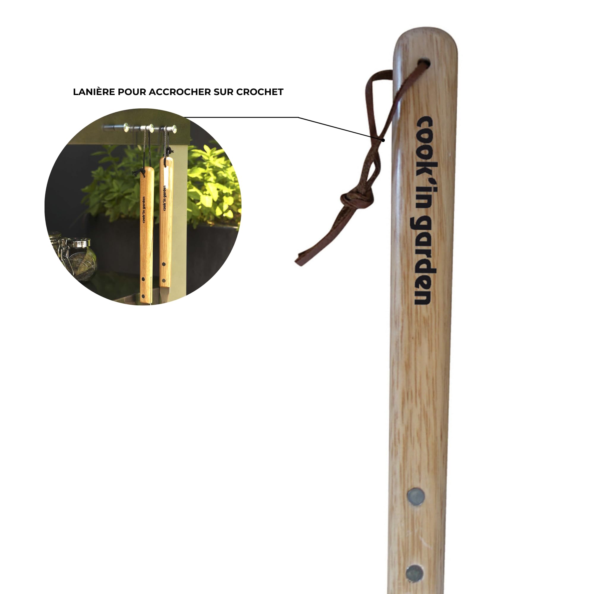 Cook’in Garden - Forchetta Essentiel in Inox con Manico in Legno FSC® 100%, utensile Resistente per Barbecue e plancha, Ideale per Cucina Esterna, Accessorio Durevole per Giardino e terrazza