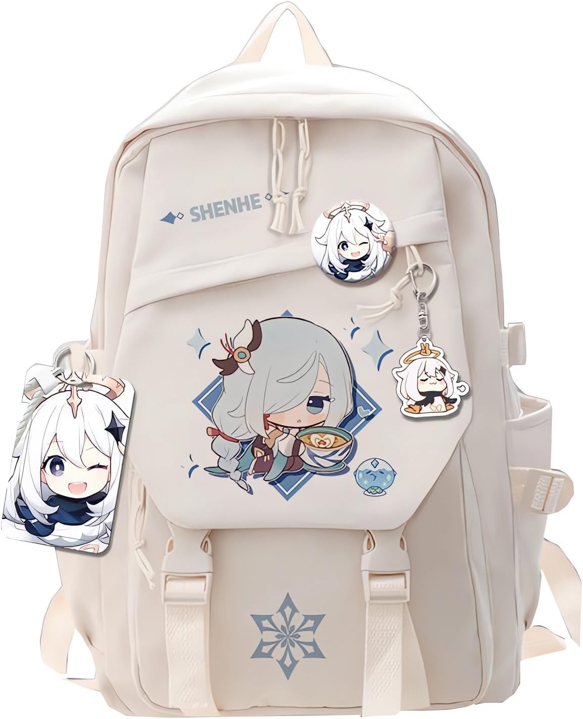 Game Backpack Xiao Backpack Cute 3D Printed Daypack Laptop 17" Large Capacity Travel White BackPack With Gift