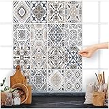 FoLIESEN - Fliesenaufkleber | selbstklebende Fliesen-Folie für Bad & Küche | Deko Klebe-Folie für Wandfliesen Küchenrückwand & Bordüren | Patchwork No.14, 15x20 cm / 16-tlg. Set