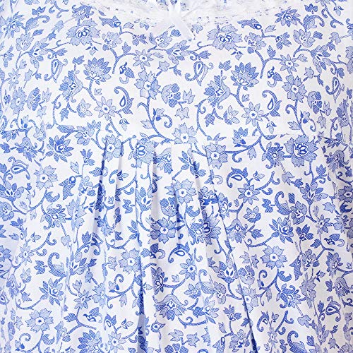 Image of Women's Cotton Block Print Knee Length Nighty