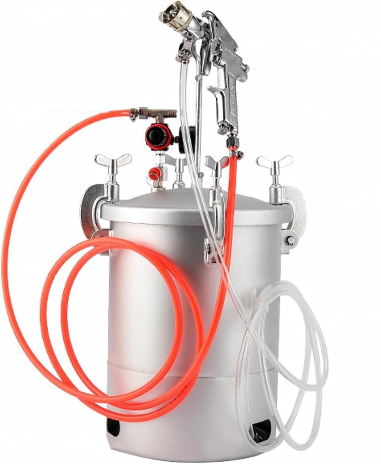 15L / 4 Gallon Air Tools Pressure Pot, Pressure Pot Paint Tank, Pot Air Paint Spray Gun Set, Adjustable 0-3BAR Working Pressure, with 2 Mm Nozzle, for Industry Home Decor