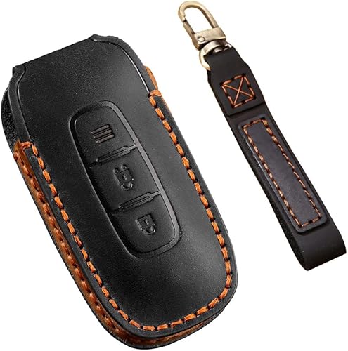 ontto Funda para llave de automóvil de 3 botones para Nissan 2023 2022, funda de cuero para llaves Ariya Pathfinder Kicks X-Trail Rogue Teana,