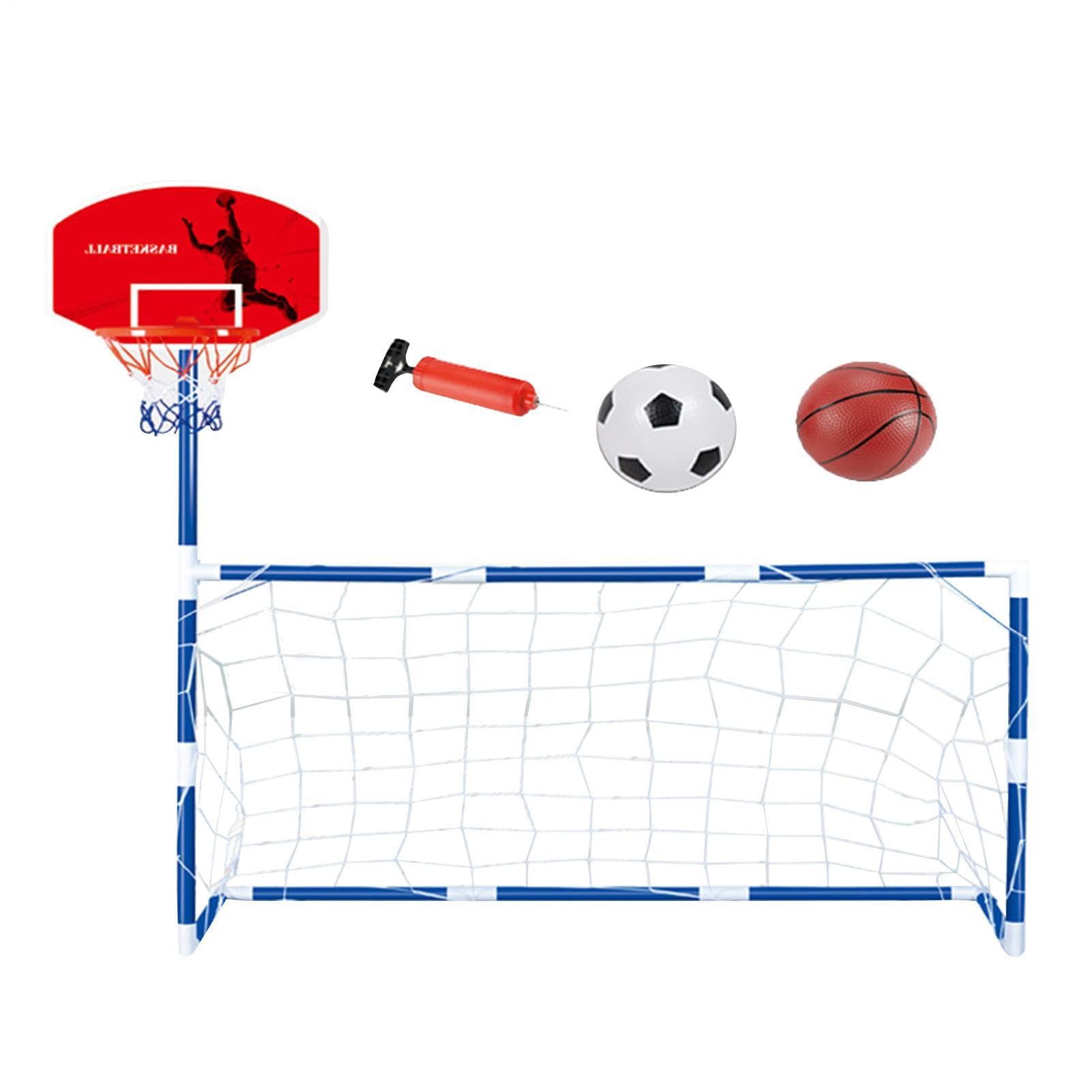 Generico Canestro da basket per bambini - Centro attività sportive 2 in 1 | Giocattolo regalo di compleanno per ragazze di 3 4 5 6 7 8 9 anni, per feste di Natale