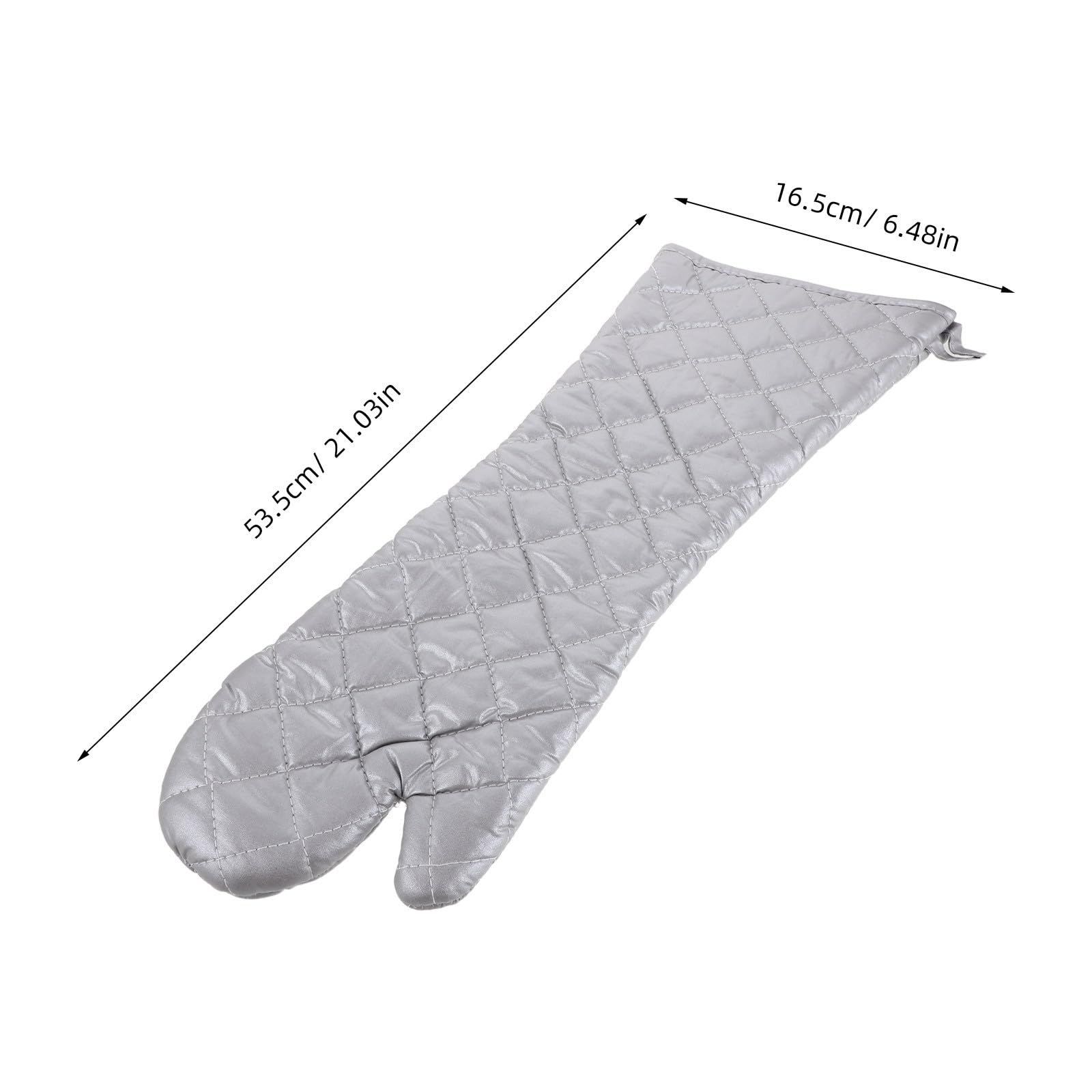 jojofuny Hitzebeständige mit Langem Schutz aus Polyester Baumwolle Ofenhandschuhe Silberne Topflappen zum Kochen und Backen in Küche