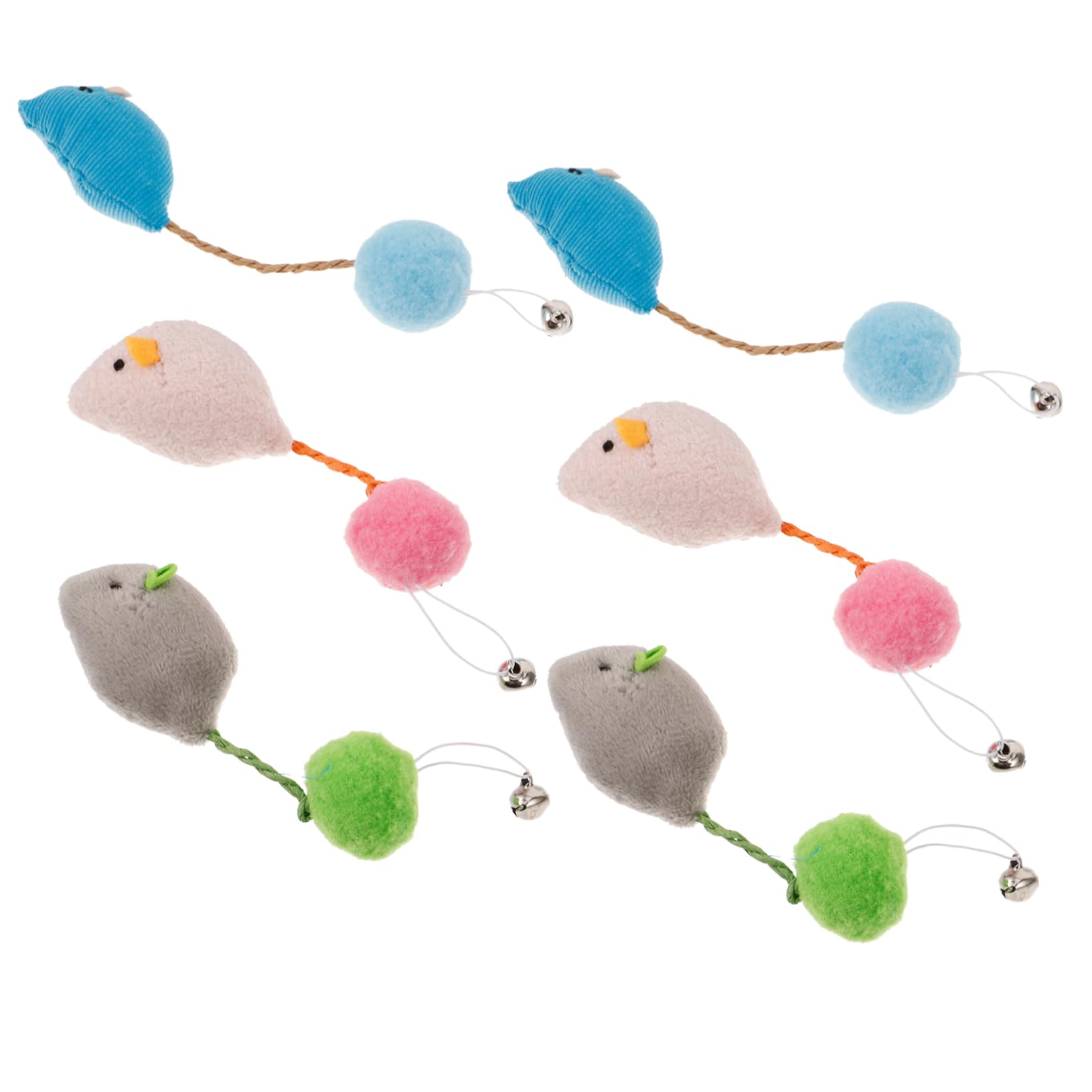 Mikikit 6pcs Souris en Peluche Jouet pour Chat Jouets pour Animaux de Compagnie Stimulation Mentale Interactif pour Chats Intérieur