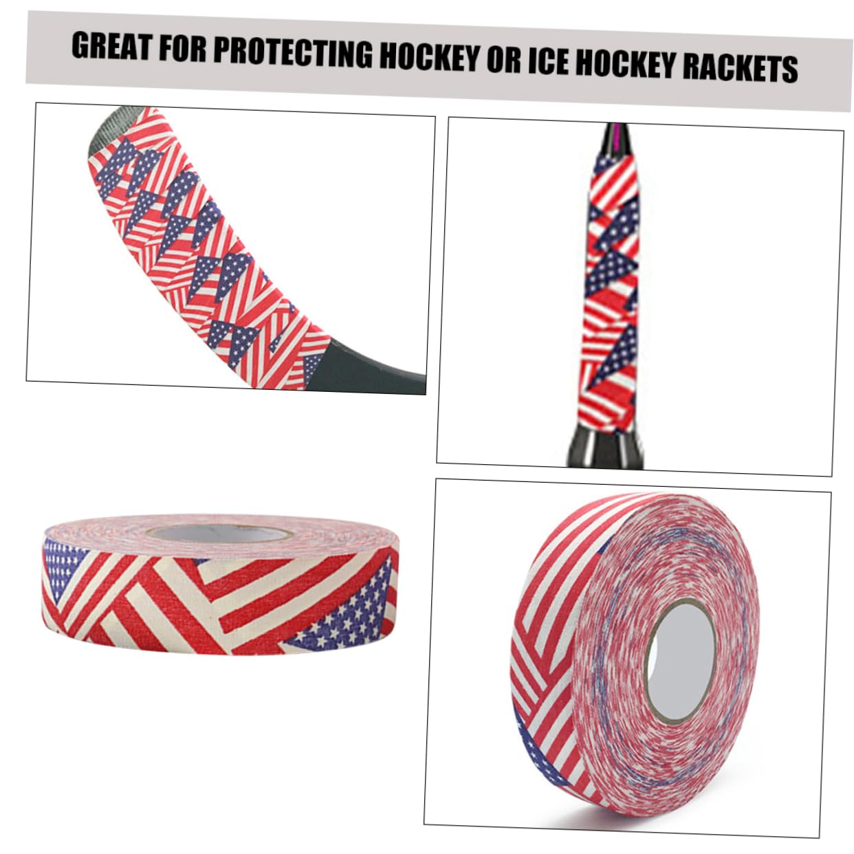 HANABASS 2rolls Hockey Racket Tape Wear-Resistant Adhesive Sports Tape for Hockey Gear Lightweight Cloth Prevents Slippage During Games
