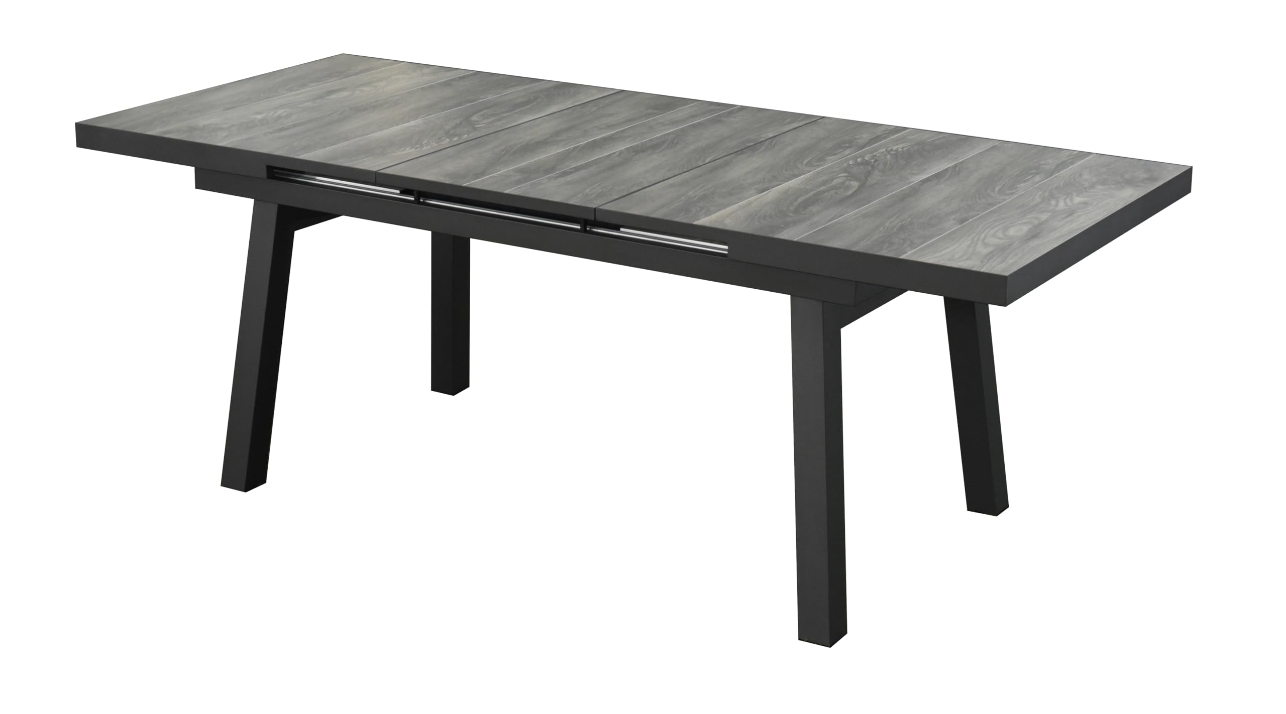 bellavista Home&Garden Gartentisch Sydney – Ausziehtisch 162–212 x 100 x 76 cm, Aluminium pulverbeschichtet anthrazit, Keramik-Tischplatte in Holzoptik, für 6–8 Personen
