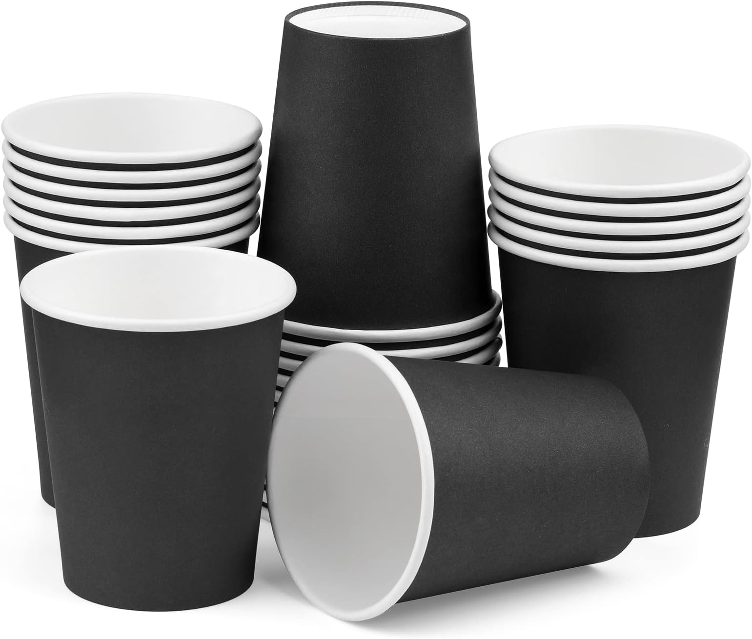 Amazon.com: Premium Black Paper Cups - 9 oz (Pack of 14) - Elegant ...