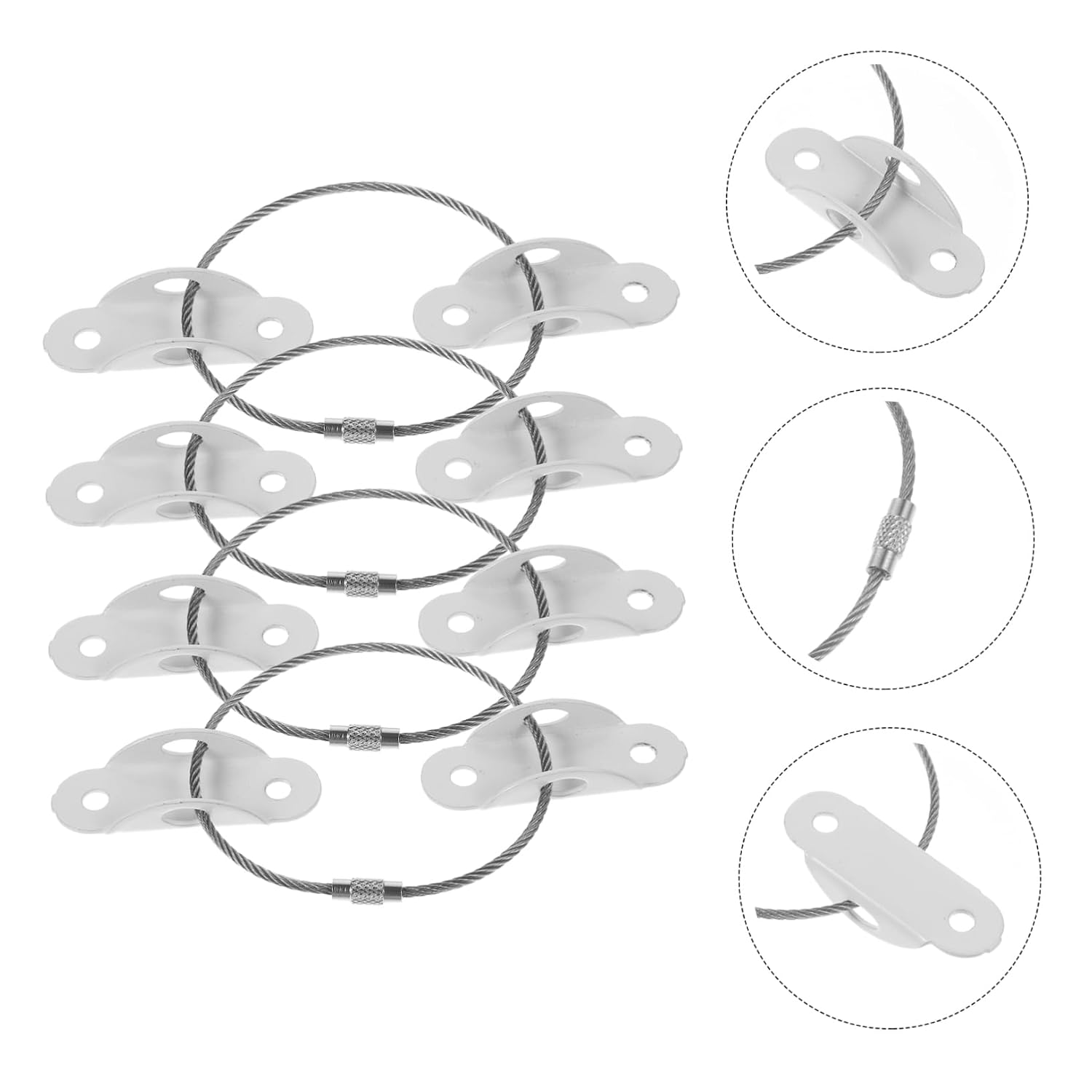 4sets Furniture Safety Straps and Wall Anchors for Proofing Tip Furniture Anchors for Cabinets Bookcases and Dressers White