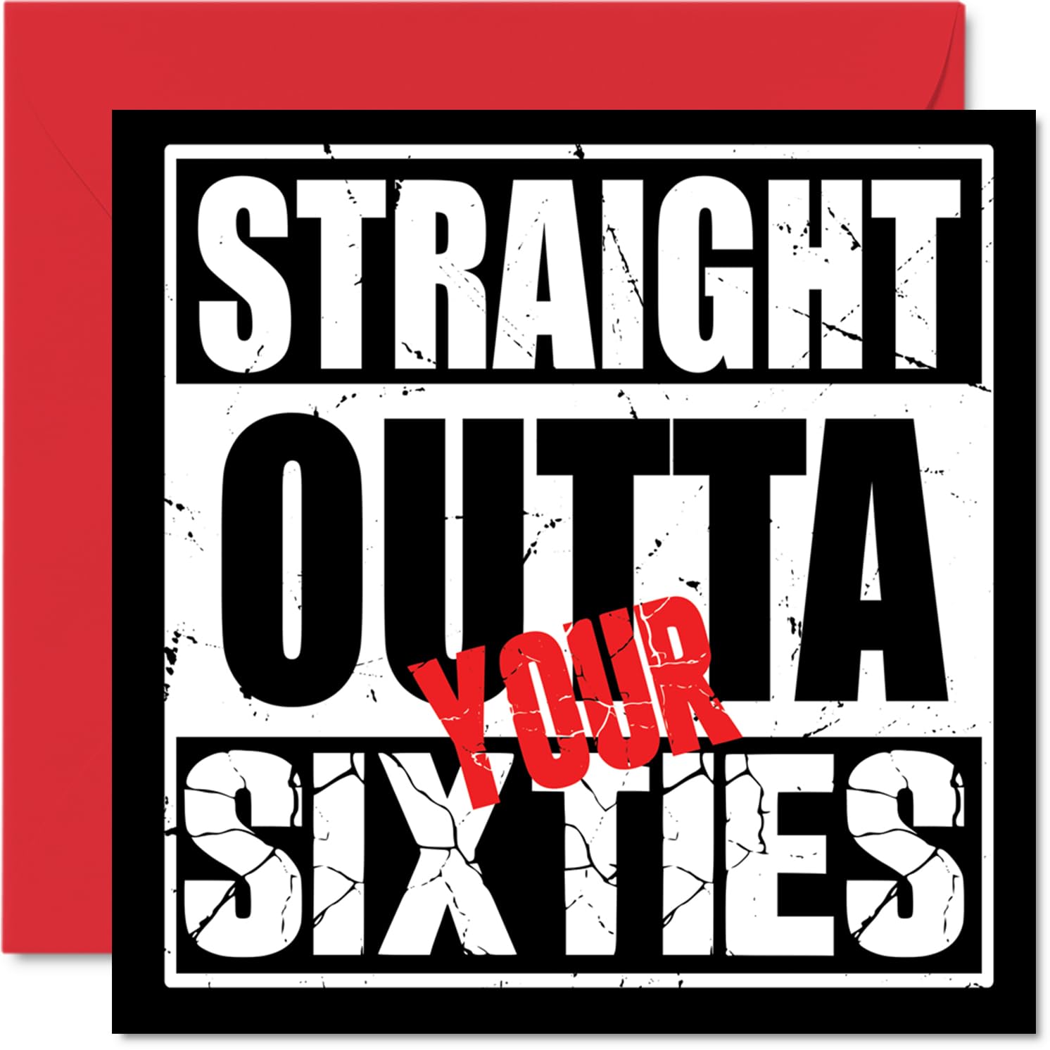 Funny 70th Birthday Cards for Men Women - Straight Outta Your Sixties - Happy Birthday Card for Mum Dad Aunt Uncle Nan Grandad, 145mm Joke Humour Banter Bday Greeting Cards