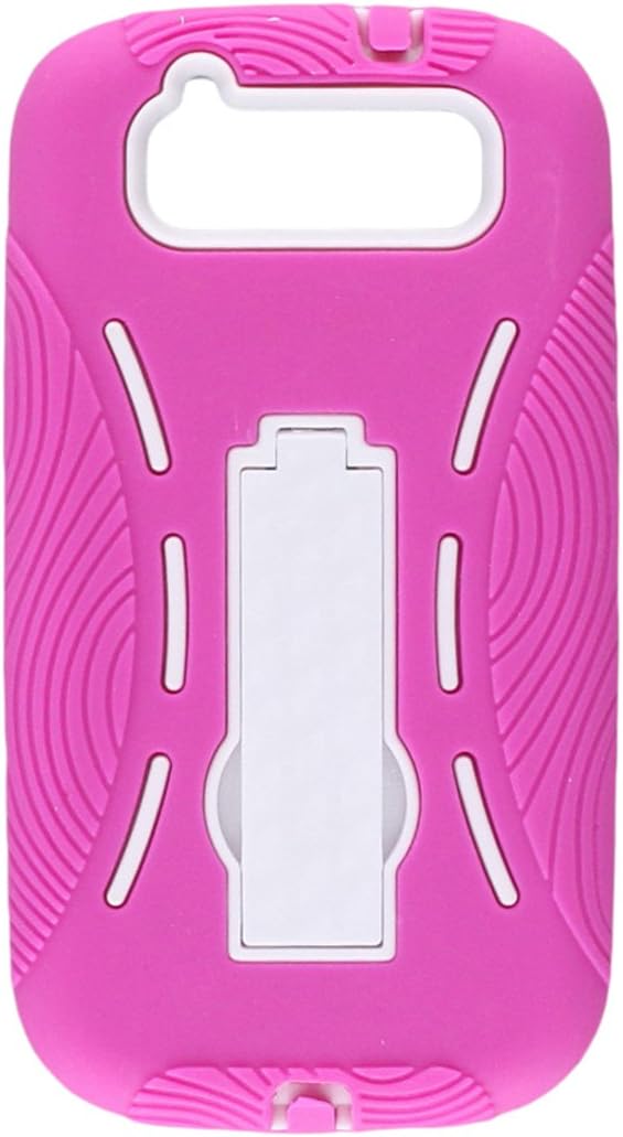 Eagle Cell Armor Hybrid Case with Kickstand for Samsung Galaxy S3 i9300, i747 White/Hot Pink