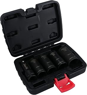 1/2in Drive Wheel Hub Lug Nut Cap Flip Impact Sockets Remover Removal 5pc