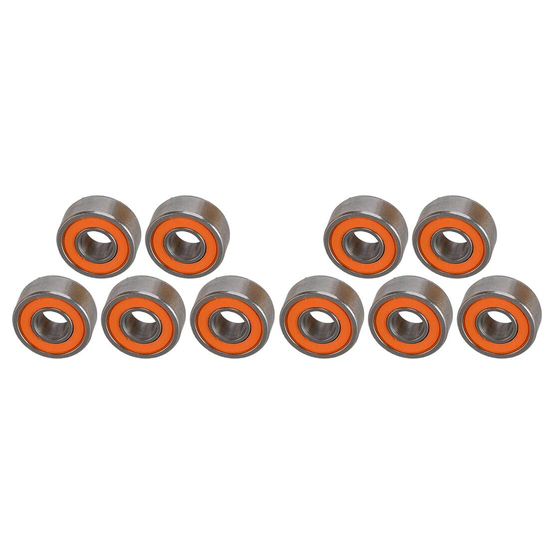 10 Pieces SMR104C 2RS 4x10x4mm Roulement pour Moulinet de Pêche Hybride Céramique INOX Orange Joint ABEC-7