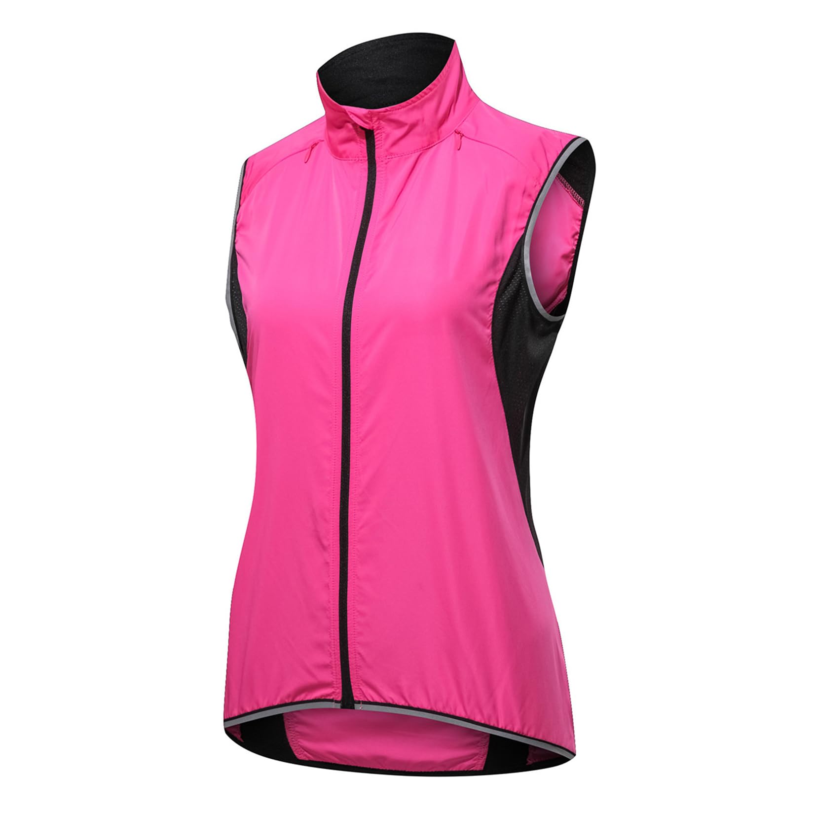 Modryer Women's Pink Cycling Gilet High Visibility Sleeveless Running Jacket Windproof Waterproof Mountain Bike Vest Lightweight Breathable Softshell Gilet For Hiking Riding,-Xl