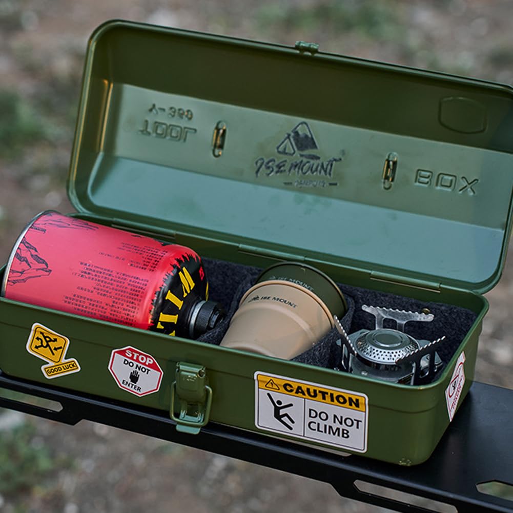 Caja de herramientas de metal grande, caja de almacenamiento portátil estilo techo a cuatro aguas con cierre de pestillo de metal Cofre de herramientas para herramientas d (Blanco-2)