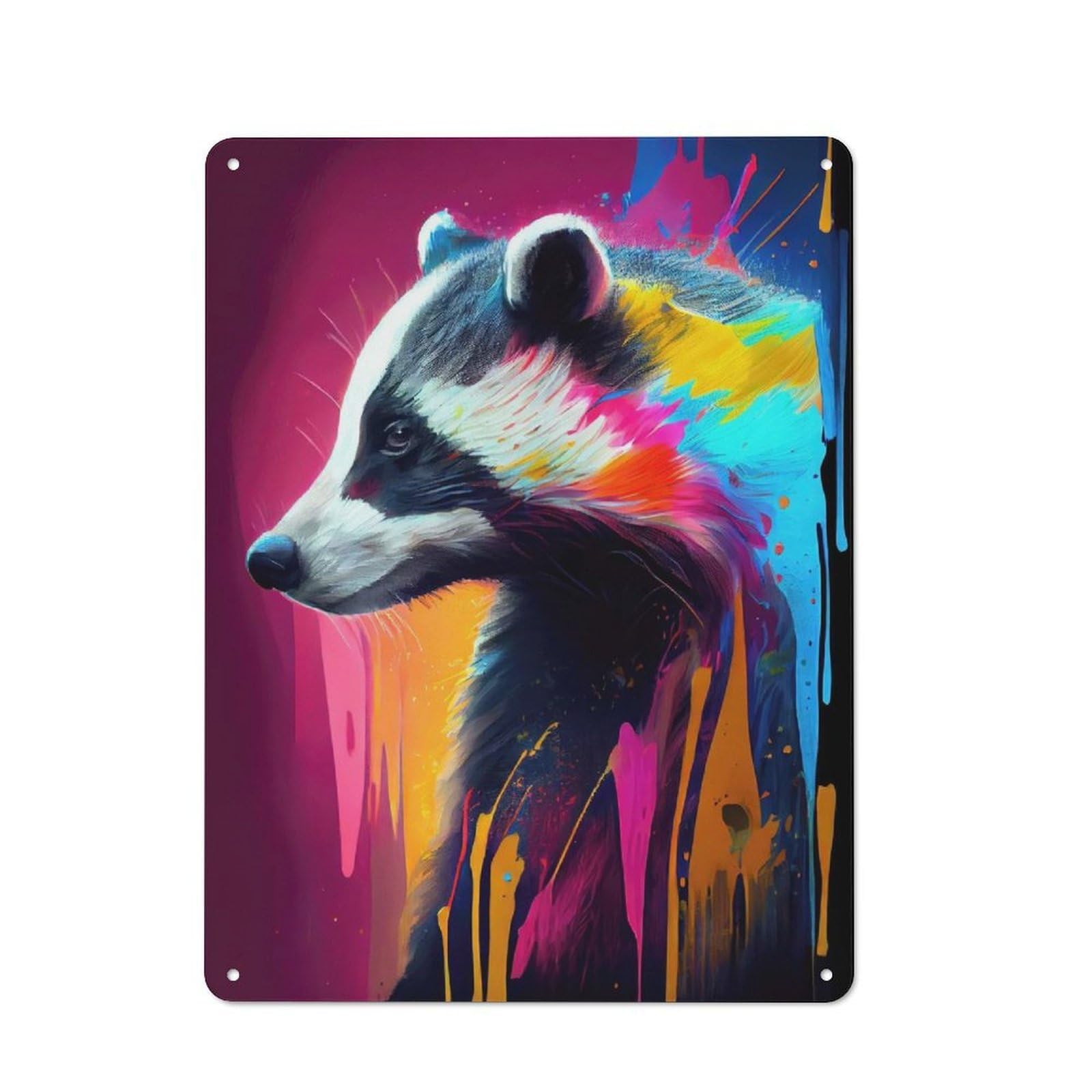 The Insistent Badger Vintage Metal Sign 40x30cm, Bistro Style Bistro Wall Plaque for Cafe, Bistro, Bakery Or Restaurant