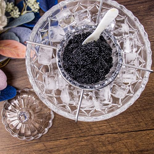 Miniatura 6 de Duebel Juego De Servidor De Caviar Con 2 Cucharas De Nácar Elegante Cuenco De Servir Con Patrón De Gotas Para Caviar, Camarones Y Más En Eventos De Cocina, Restaurante Y Catering