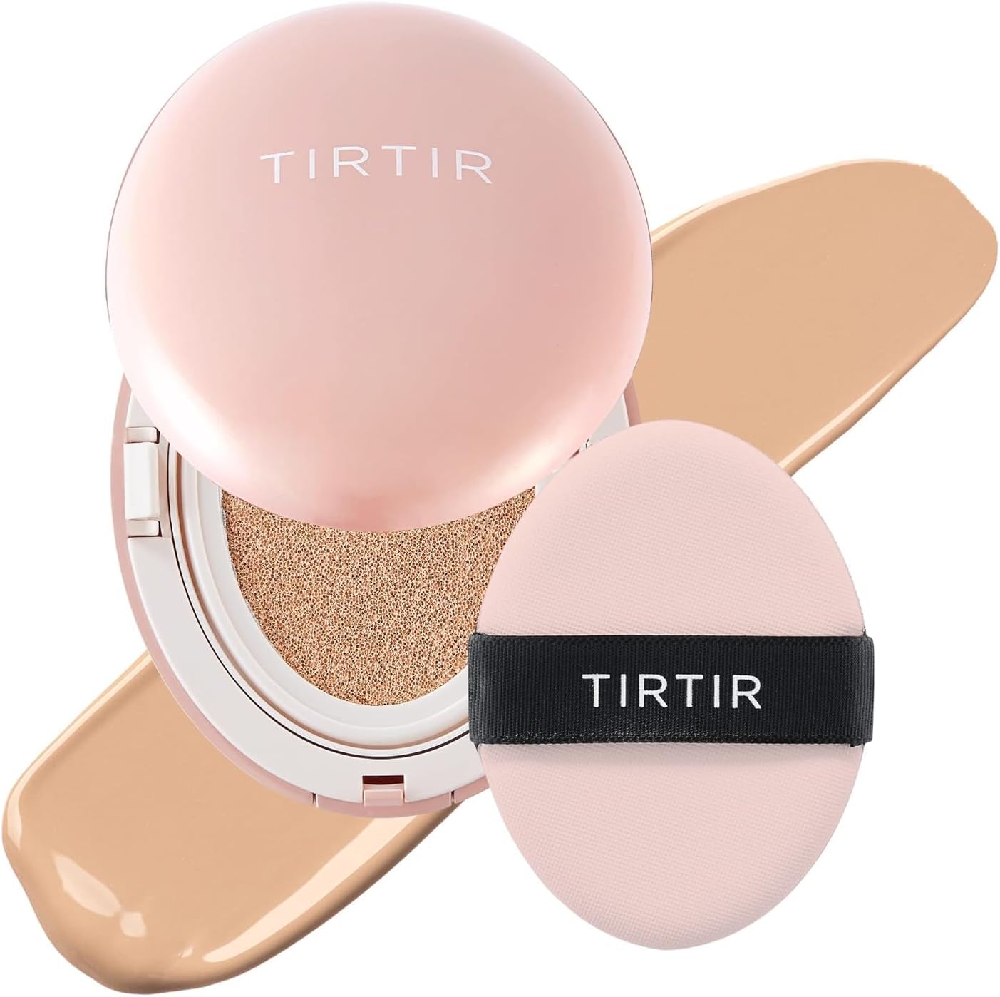 TIRTIR Mask All-Cover Cushion Foundation, Full coverage, Skin fit, Satin Glow Finish, Korean Cushion Foundation #24N LATTE, 4.5g