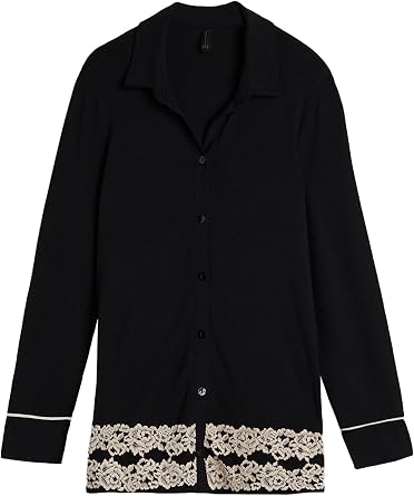 Intimissimi Womans Pretty Flowers Button Up Shirt in Modal