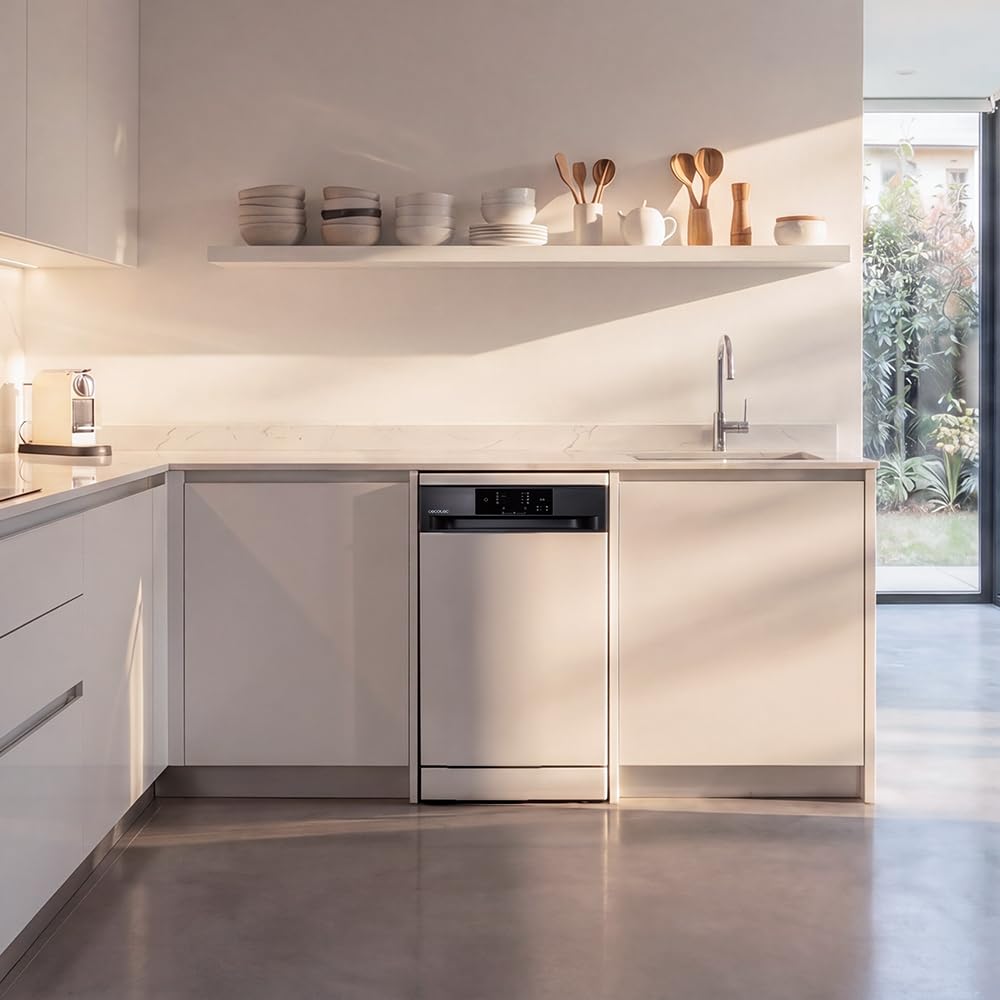 Cecotec Freistehender Geschirrspüler 45 cm Bolero Aguazero 4350, 9 Maßgedecke, 4 Programme, Energieeffizienzklasse D, Inverter Plus Duo Motor, Weiß