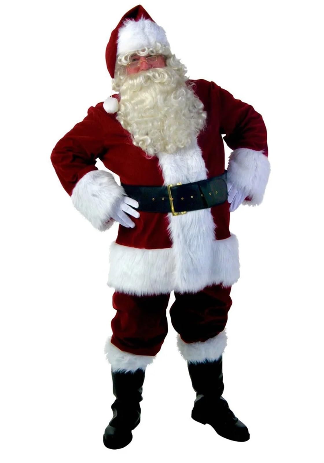 Costume Da Babbo Natale Costume da Babbo Natale Completo travestimento natalizio for cosplay for adulti Abito con cappello Copri piedi for barba for uomo