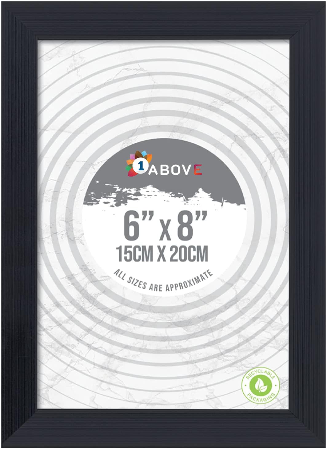 6” X 8” Black Ribbed Design Freestanding Wall Mount Picture Photo Frame