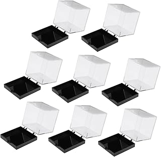 8 Pcs Mineral Standard Display Box Clear Plastic Organizer Bins Acrylic Trays for Display Specimen Display Plastic Container Clear Figurine Clear Cube Riser Storage Box Square