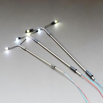 10Pcs Model Railway Train Model,175,Street Lights LED Dual Lampposts HO OO Scale LEDs Dual Heads Gauge Model Street Light Layout,14cm Height