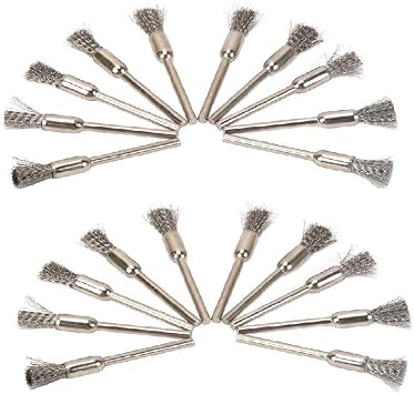 20PCS Steel Pen Shape 6MM End Wire Cleaning Brushes rot