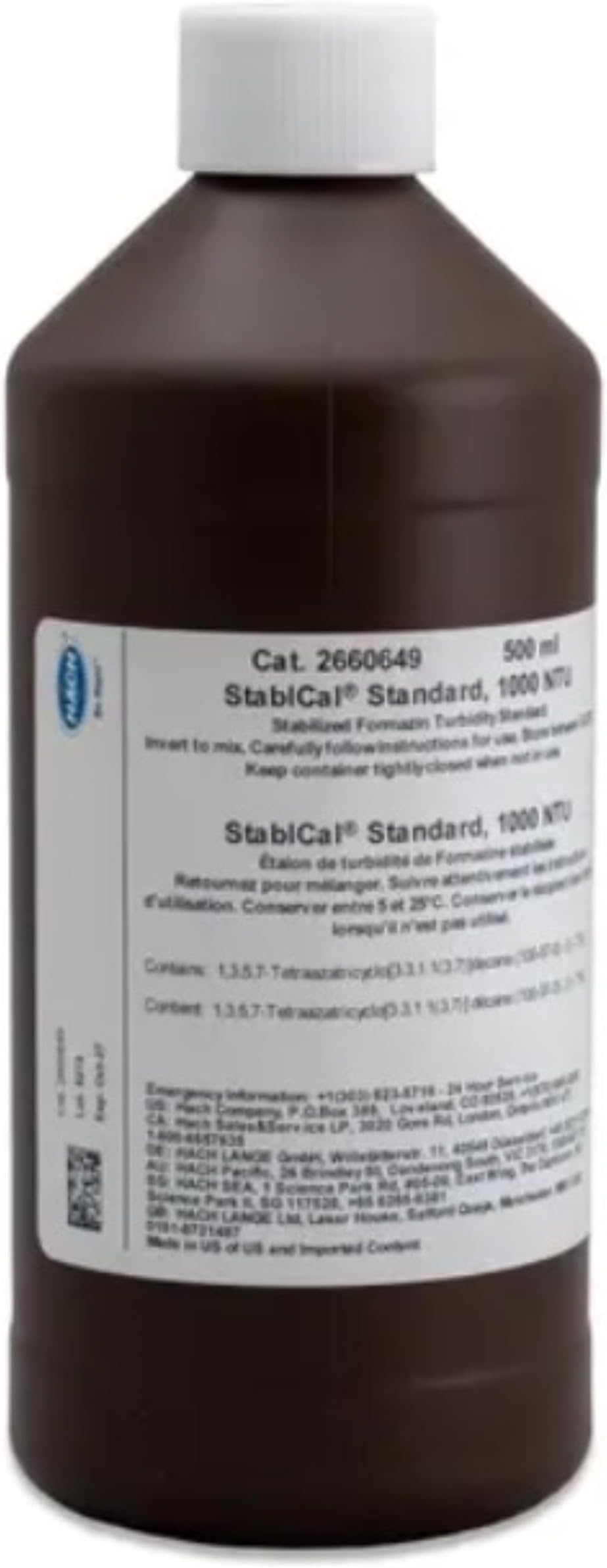 Hach StablCal® Turbidity Standard, 1000 NTU, 500 mL, 2660649