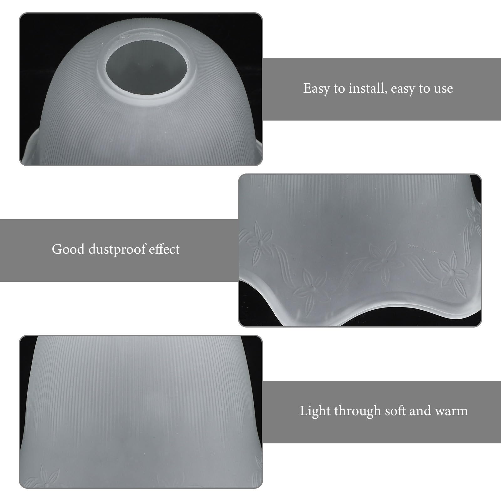 Lampenschirm aus Glas Weiß 2 Stück für Deckenlampe