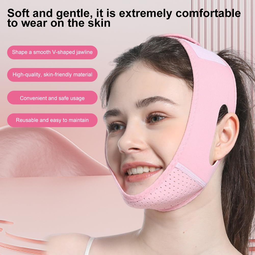 V Line Lifting Mask, Anti-Aging Chin Strap for Firm Lifted Skin Breathable and Comfortable Face Slimming Strap - Image 4