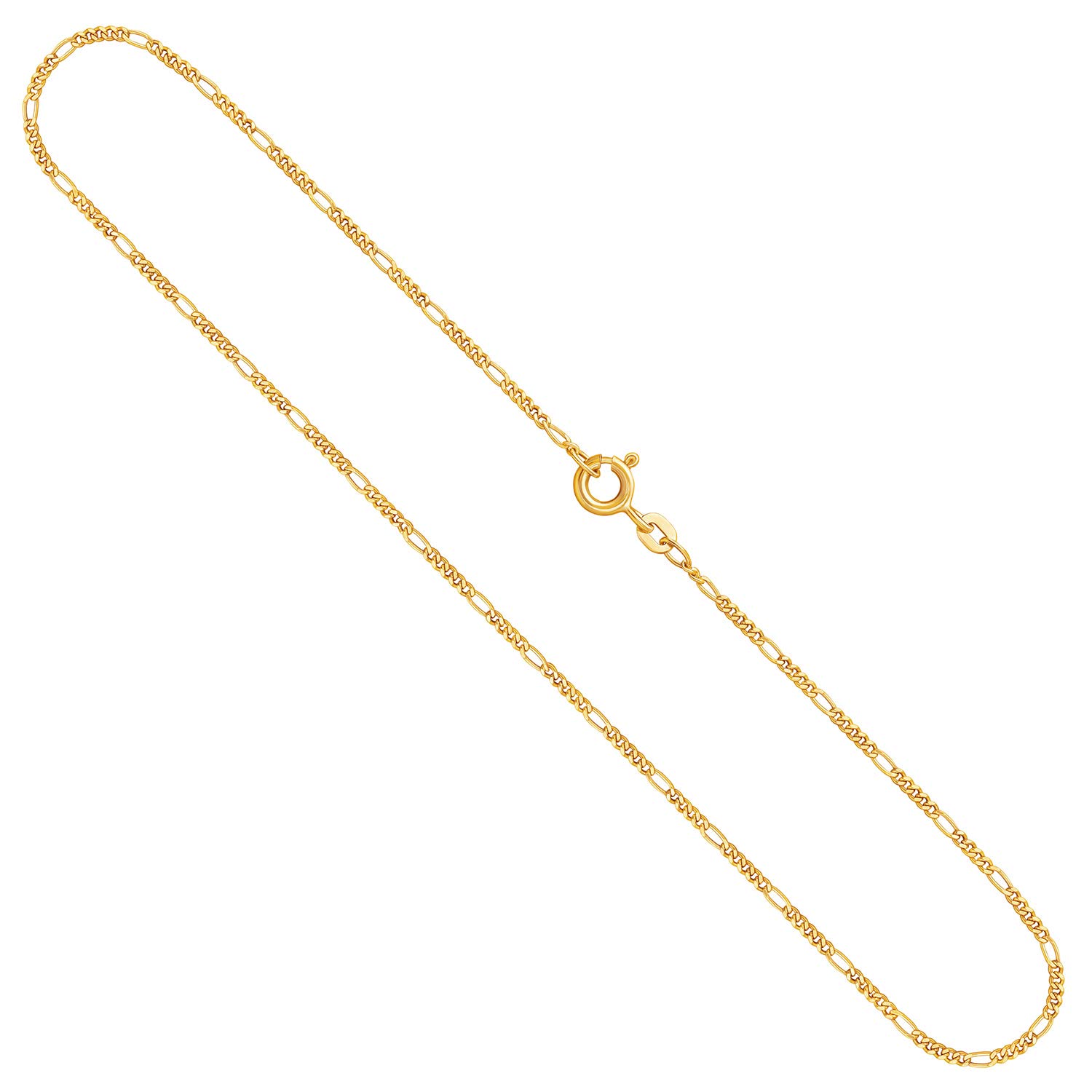 EDELIND 333/8 K Cadena Oro Mujer Fina 1.5 mm Fígaro diamantada Collar Oro Amarillo Long. 42 cm Peso Aprox. 1.9g Joya unisex con caja de regalo