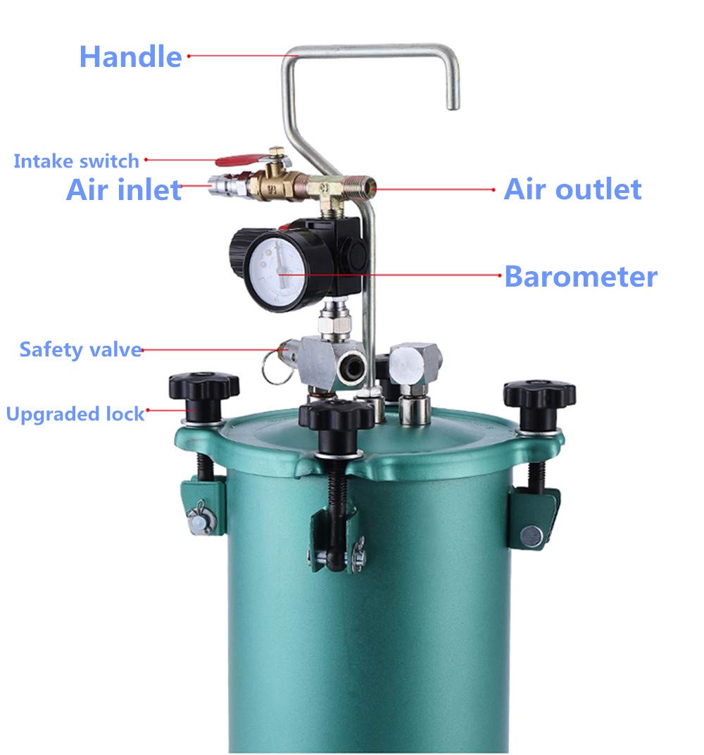 5L Neue Verbesserte Pneumatische Nachahmung Steinfarbe Druck Spritzpistole Bunte Lack Airbrush Hochleistungsdruck Eimer Marmor Farbe (Kaliber optional)