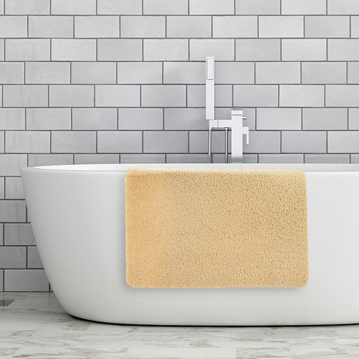 Asvin Soft Textured Bath, Shower, Tub Mat, 24x16 Inch, Phthalate Free, Non Slip Comfort Bathtub Mats with Drain, PVC Loofah Bathroom Mats for Wet Areas, Quick Drying : Home & Kitchen