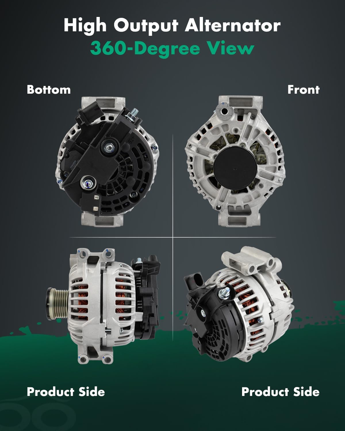 SCITOO New Alternator Fits for BMW for 323i 2006-2007 2.5L, for 550i 650i 750i 750Li 2006 4.8L, for 325i 325xi 2006 3.0L, for Z4 2006-2008 3.0L 12V 155Amp CW 6-Groove Pulley 0124525083 11077N 11077